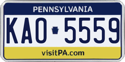 PA license plate KAO5559