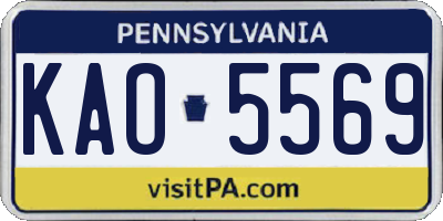 PA license plate KAO5569