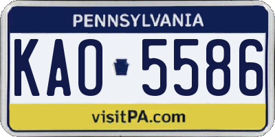 PA license plate KAO5586