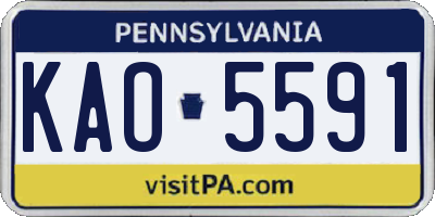 PA license plate KAO5591
