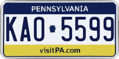 PA license plate KAO5599
