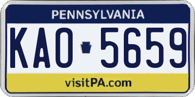 PA license plate KAO5659