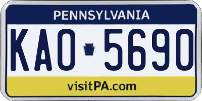 PA license plate KAO5690