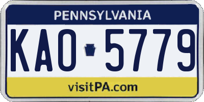 PA license plate KAO5779