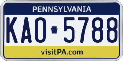 PA license plate KAO5788