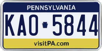 PA license plate KAO5844