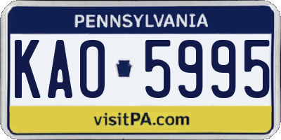 PA license plate KAO5995