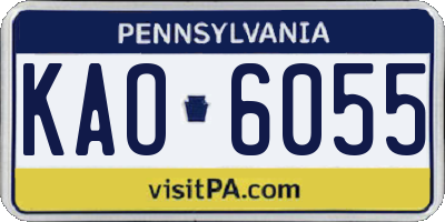 PA license plate KAO6055