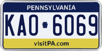 PA license plate KAO6069