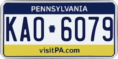 PA license plate KAO6079