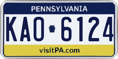 PA license plate KAO6124