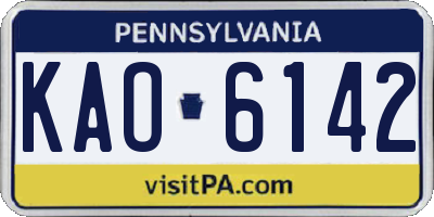 PA license plate KAO6142