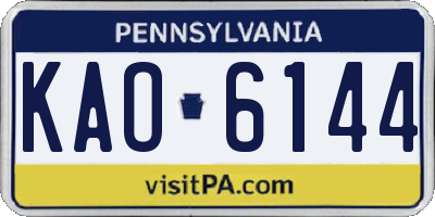 PA license plate KAO6144