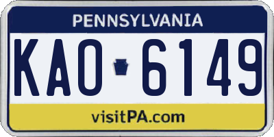 PA license plate KAO6149