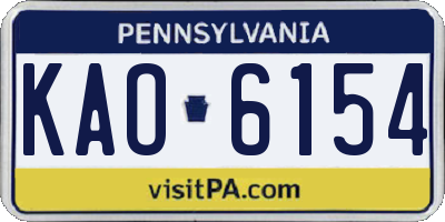 PA license plate KAO6154