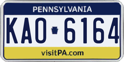 PA license plate KAO6164