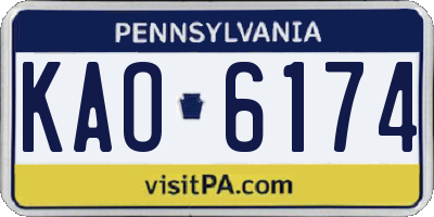 PA license plate KAO6174
