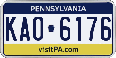 PA license plate KAO6176