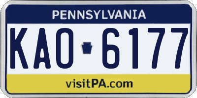 PA license plate KAO6177