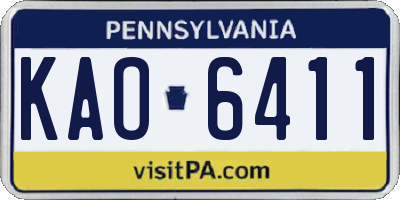 PA license plate KAO6411