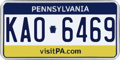 PA license plate KAO6469