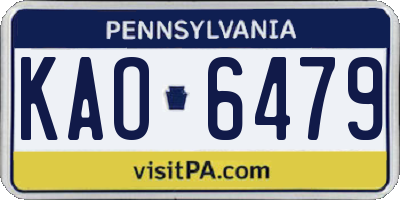 PA license plate KAO6479