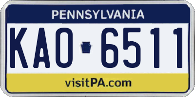 PA license plate KAO6511