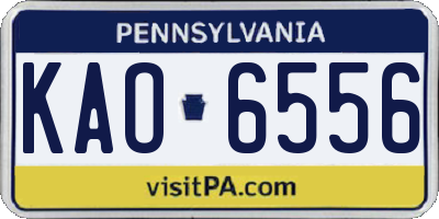 PA license plate KAO6556