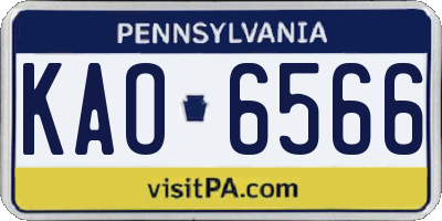 PA license plate KAO6566