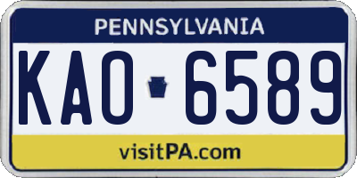 PA license plate KAO6589