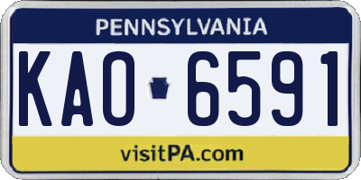 PA license plate KAO6591