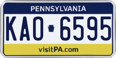 PA license plate KAO6595