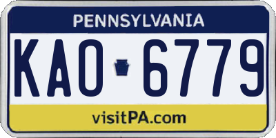 PA license plate KAO6779
