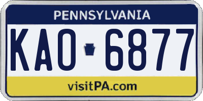 PA license plate KAO6877