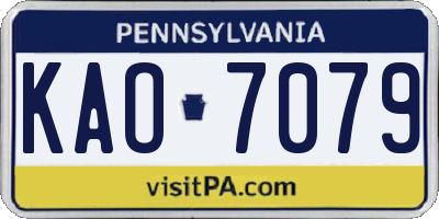 PA license plate KAO7079