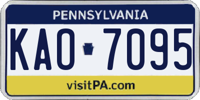 PA license plate KAO7095