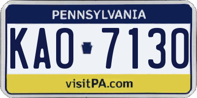 PA license plate KAO7130
