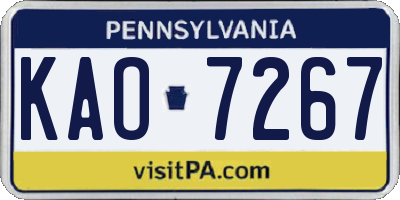 PA license plate KAO7267