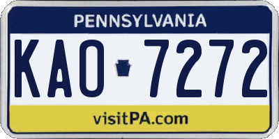 PA license plate KAO7272