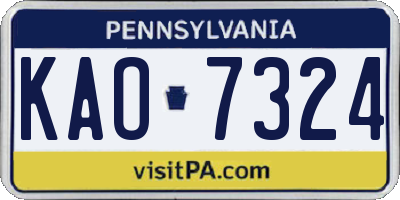 PA license plate KAO7324