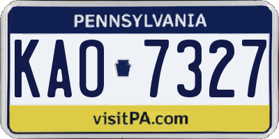 PA license plate KAO7327
