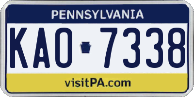 PA license plate KAO7338