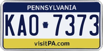 PA license plate KAO7373