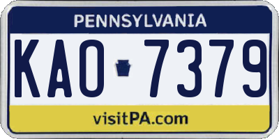 PA license plate KAO7379