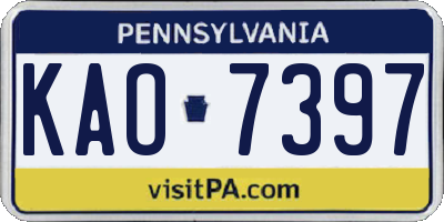 PA license plate KAO7397