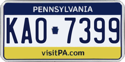 PA license plate KAO7399