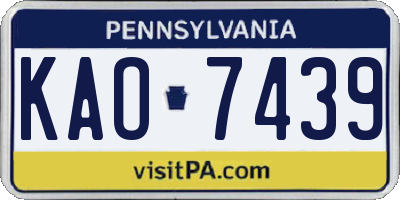 PA license plate KAO7439