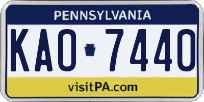 PA license plate KAO7440