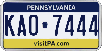 PA license plate KAO7444