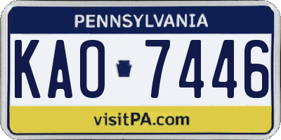 PA license plate KAO7446